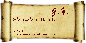 Gáspár Hermia névjegykártya